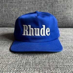 Blue Rhude Logo Snapback Hat
